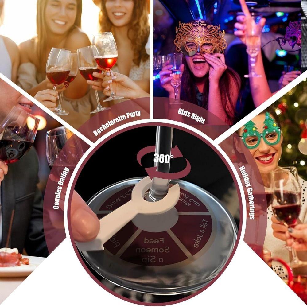 6/12/24Pcs Reusable Drink Roulette Wine Not Spin-Fun Drinking Games  Nightlife Entertainment