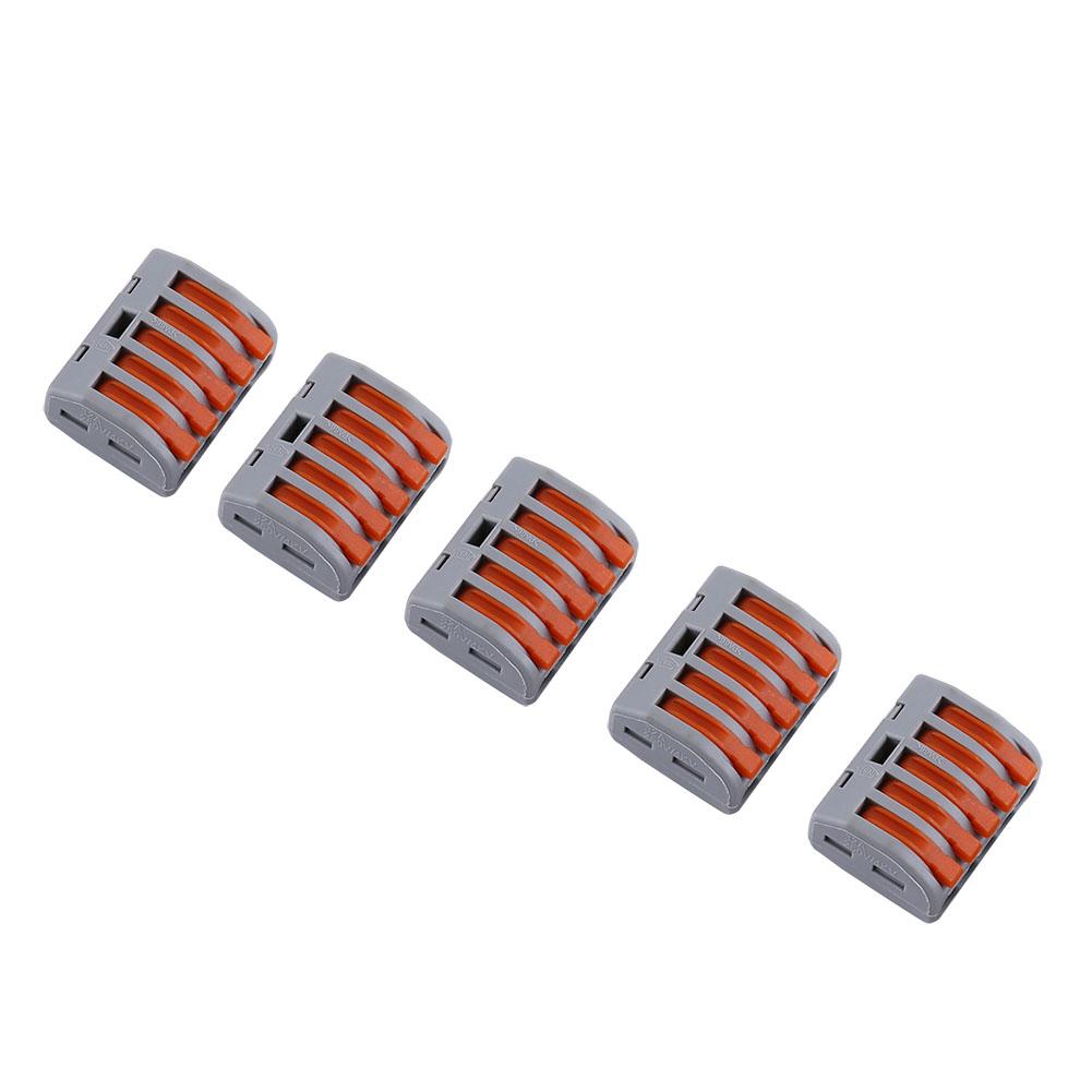 

20pcs 5 Way Reusable Spring Lever Terminal Block Electric Cable Connector Wire