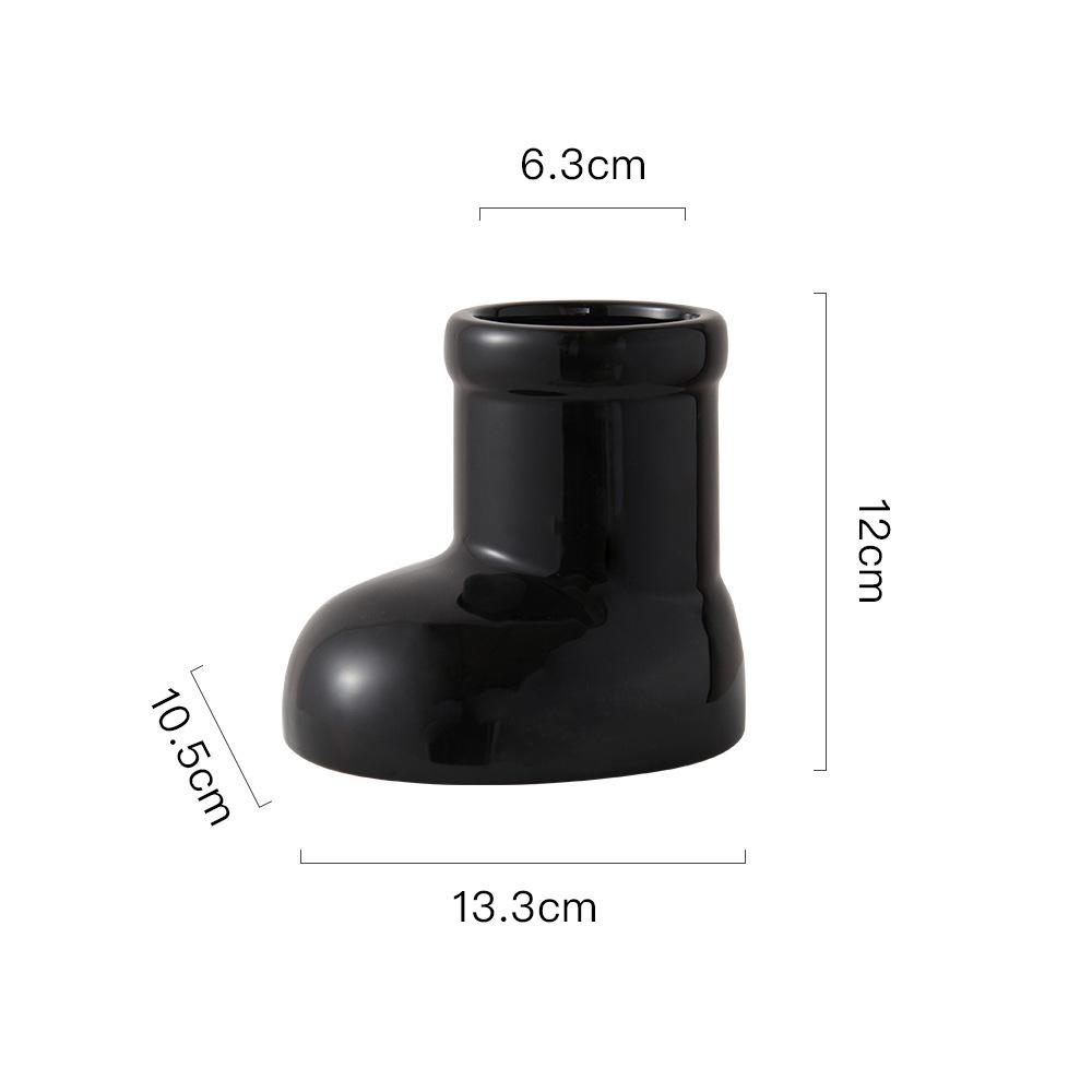 Ceramic Vase Boots Shoe Cute Cartoon Pen Holder Tabletop Storage Ikebana Flower Vase Boots Pot Home Decoration Accessories