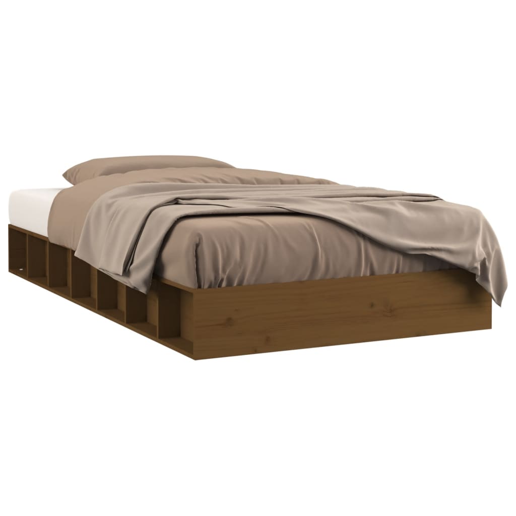 Solid Wood Bed Honey Brown 75 x 190 cm