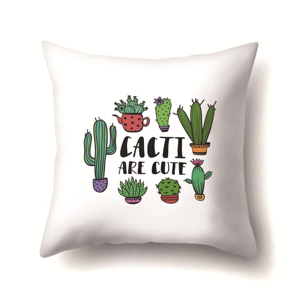 Unicorn Cute Cactus Polyester Pillow Cover Cushion