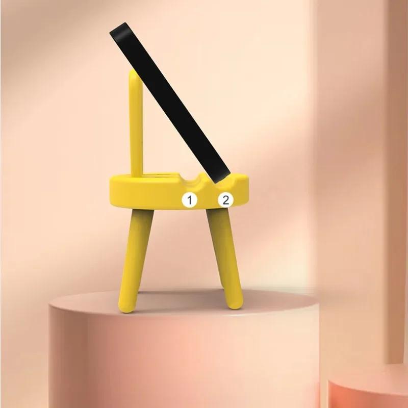 Yaratıcı Sevimli Telefon Tutucu Sandalye Şekli Masaüstü Telefon Tutucu Standları Cep Telefonu Aksesuarları