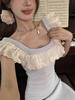 French Temperament Small Flying Sleeves Lace Splicing Knitted Dress Women's Summer Slim Waist Vest Hip Long Skirt