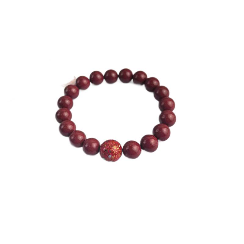 Mixed Incense Beads Bracelet with Lacquer Beads - Unisex Chinese National Style, Collectible Buddhist Beads, Hand-Playing Bracelet