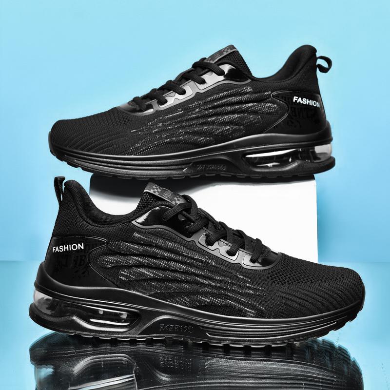 Men's Casual Actual Sports Shoes Breathable Mesh Cloth Lightweight Air Cushion Shock Absorbing Rebound Large Size Running Shoes