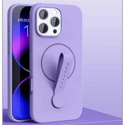 Applicable To IPhone16promax Mobile Phone Case Invisible Magnetic Suction Apple 15/14 Rotating Silicone Ring Buckle To Prevent Falling