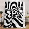 A Swirling Black and White Wave Pattern with a Distorted Star-like Center. for All Seasons Blanket Lunch Break Throw Gift