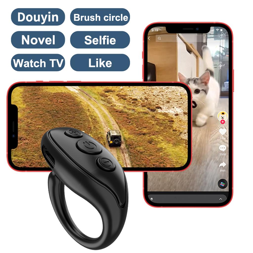 Remote Control Page Turner Rechargeable Portable Camera Video Recording Remote Control for Home Outdoor White DC5V