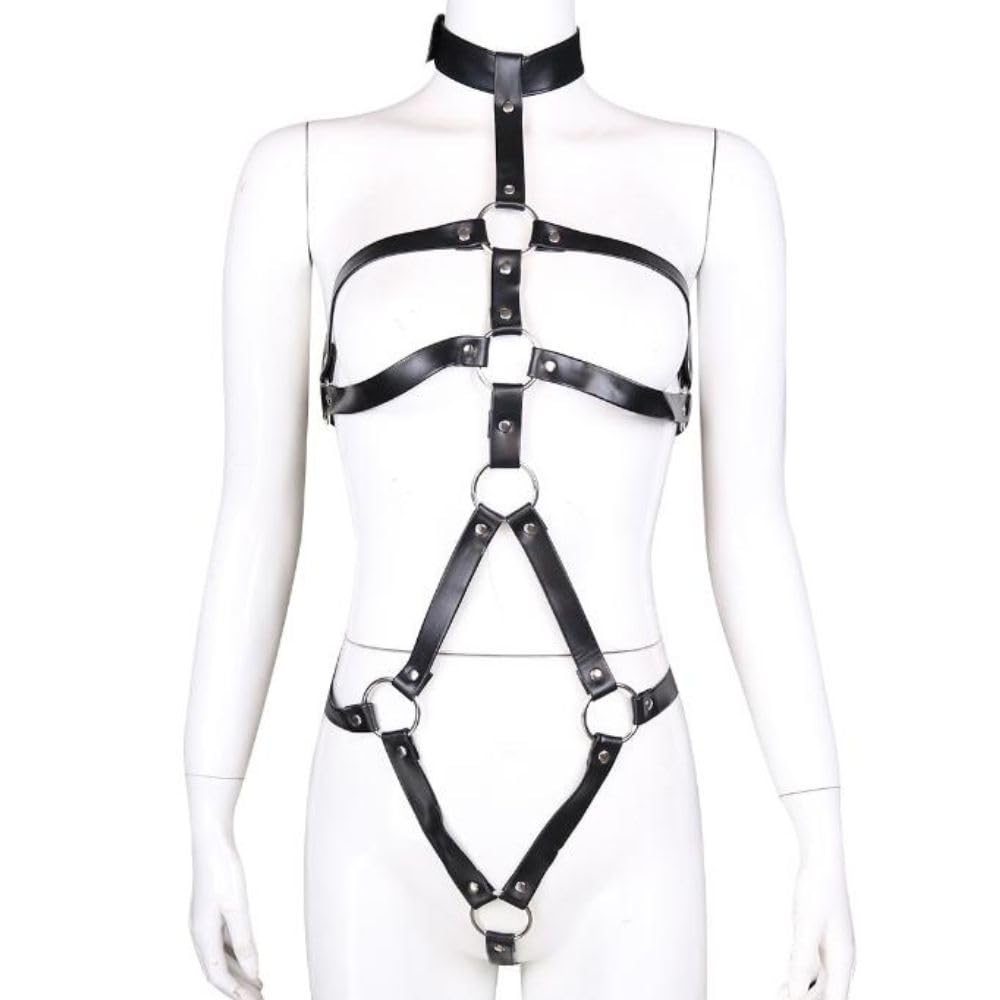 Bondage Restraints Harness Bondage SM Cosplay Goods Training Eye Mask Included 2 Piece Set Faux Leather Belt Restraints Sexy Extreme Costume Slave