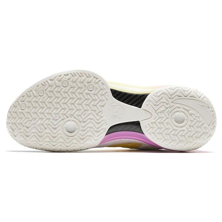 Anta Crazy Tide 4 Cupcake Shock Absorption Non-Slip Wear-Resistant Mid-Top Basketball Shoes Men Basketball Shoes Yellow Pink 112321106S-1