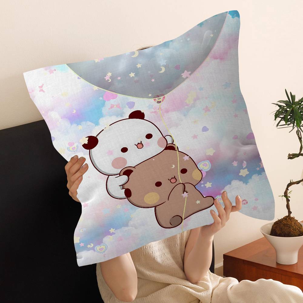 Bear Cartoon Kawaii DDudu BBubu Pillow Anime Pillow Sofa Bed Head Pillow Cover Cushion Cover 45x45 cm Fashion