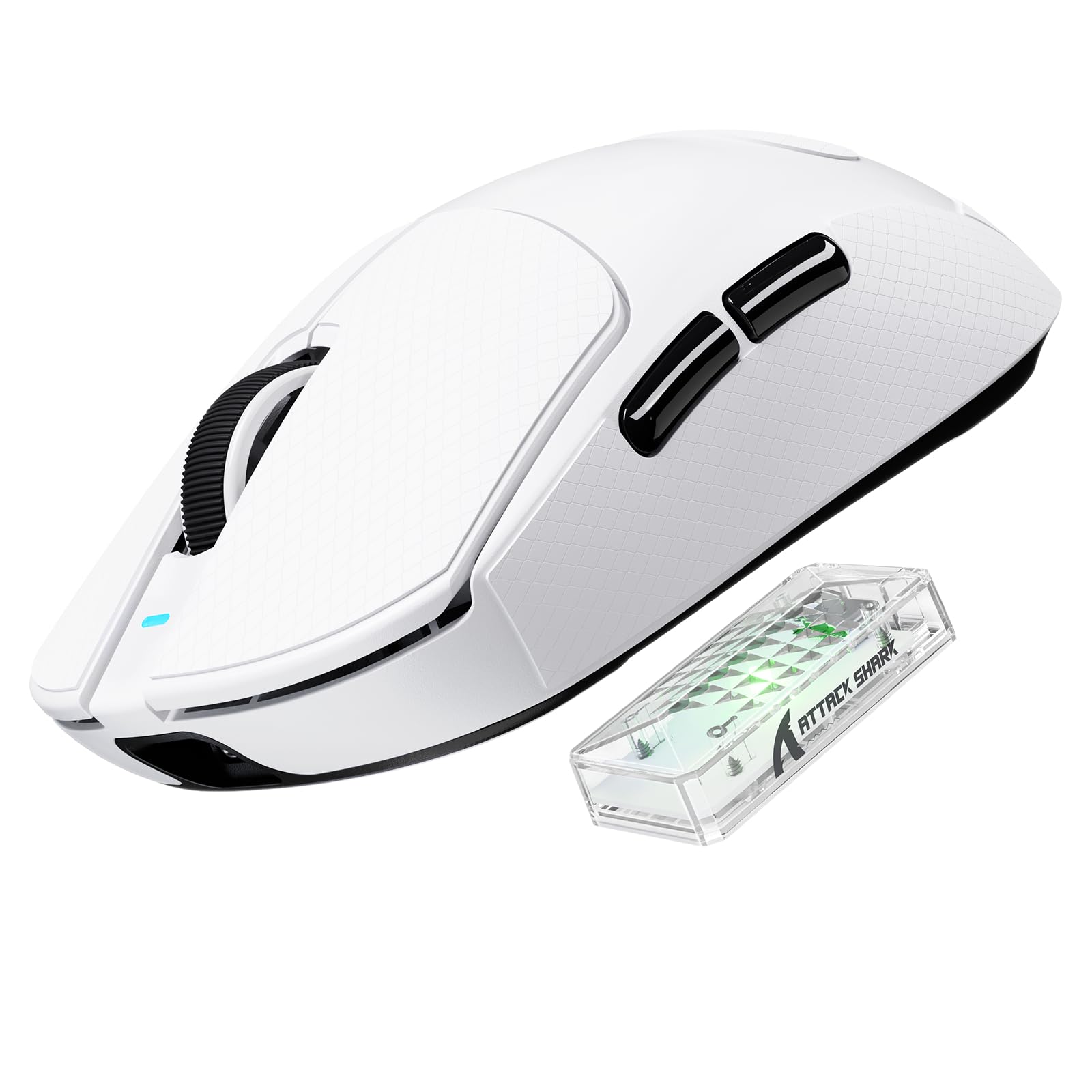 

Бездротова ігрова миша ATTACK SHARK X8ULTRA Чіп Nordic 52840 Сенсор PAW3950MAX 42000 DPI Частота опитування 8000 Гц 100 Оптичний мікроперемикач Акумулятор 500 мАг білий