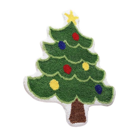 Christmas Floor Mat Xmas Tree Snowman Non-Slip Bathroom Rug Absorbent Washable