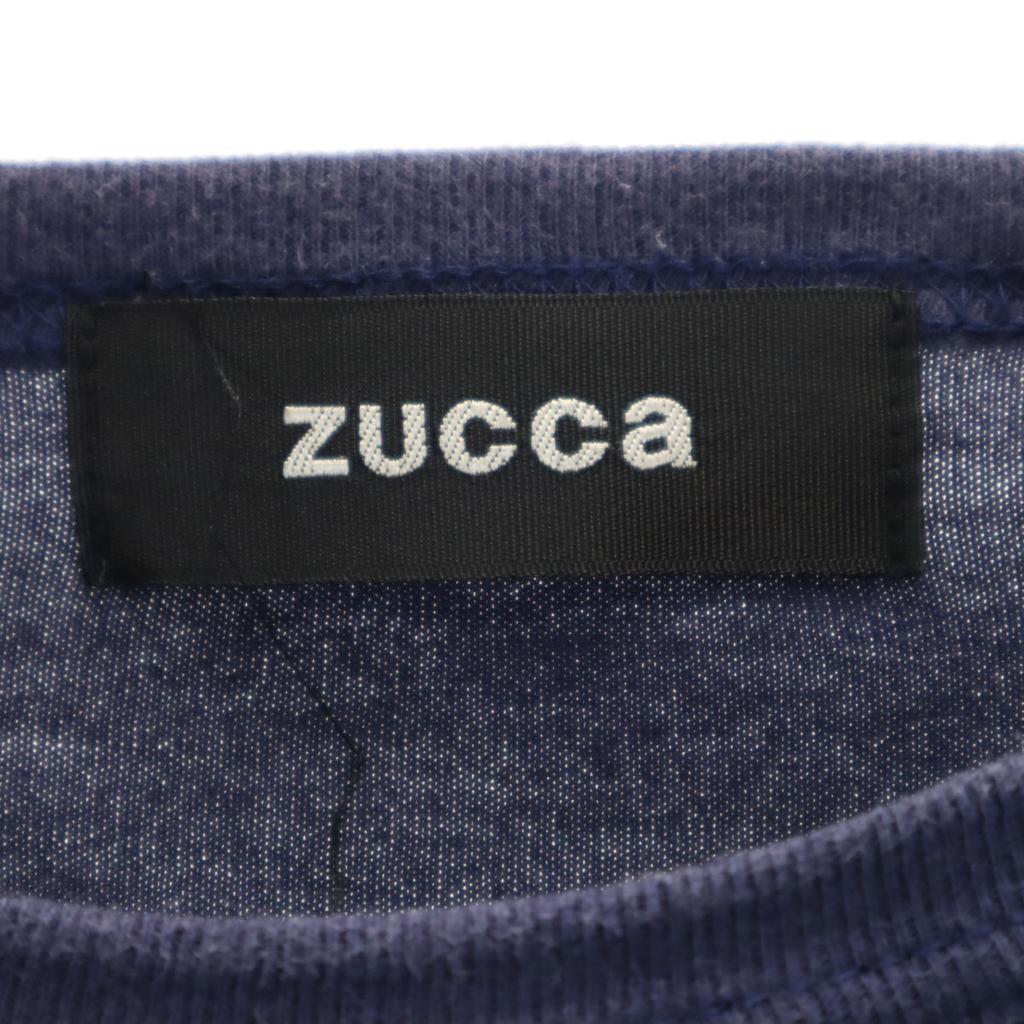 ZUCCa Made In Japan Short Sleeve Shirt Fabric Switching T-shirt M Navy Men's Used
