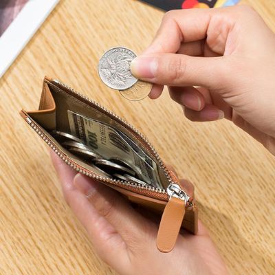 Nova bolsa de cartões Bolsa de cartões de visita feminina Zíper requintado ultrafino Bolsa de troco xadrez multifuncional Porta-cartões portátil tecelagem