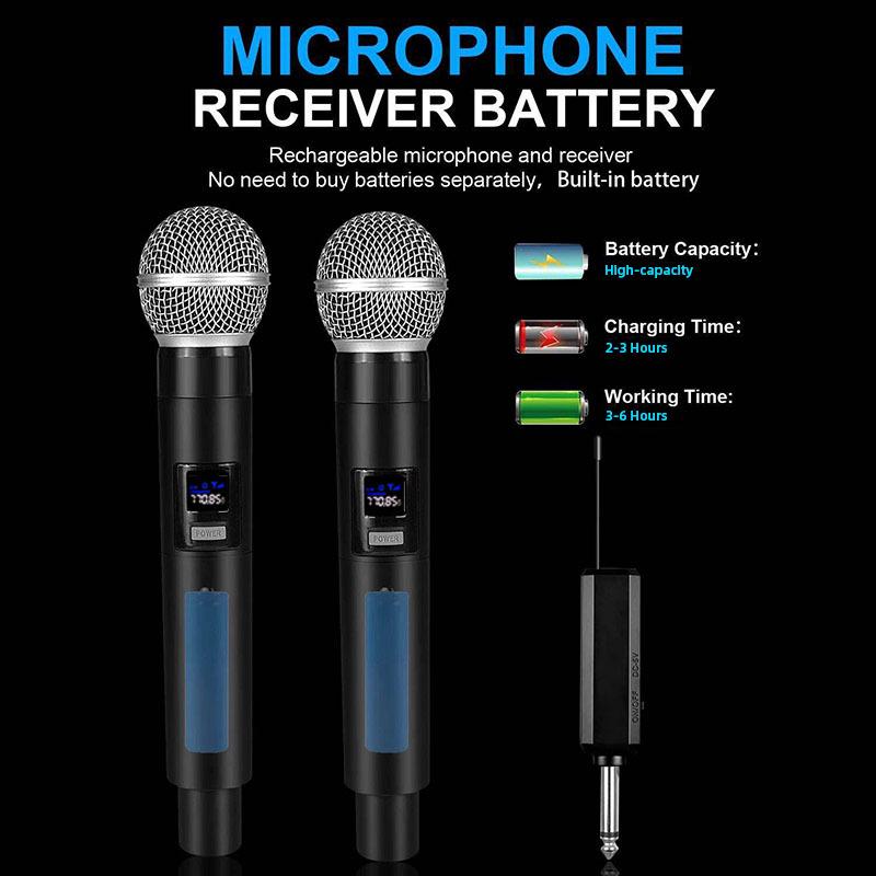 Wireless Dual Microphone Set for Karaoke, Stage, Home, and Outdoor Events