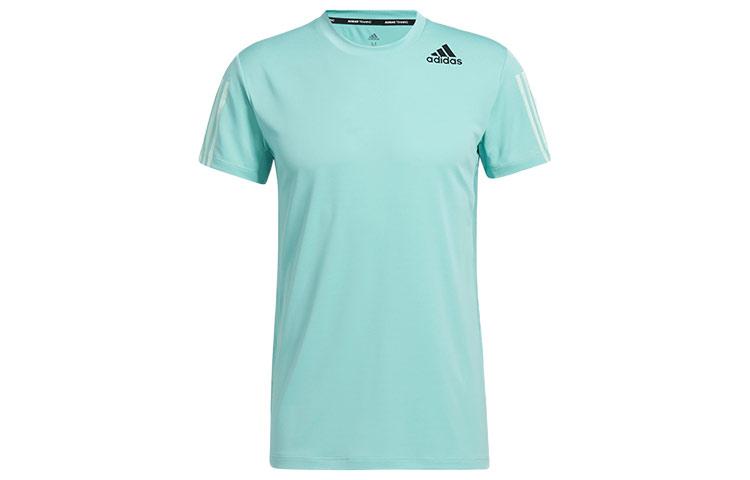 Adidas T Shirts Men s Sour Mint Crew Neck Moderate Straight Fit GP7654 XS