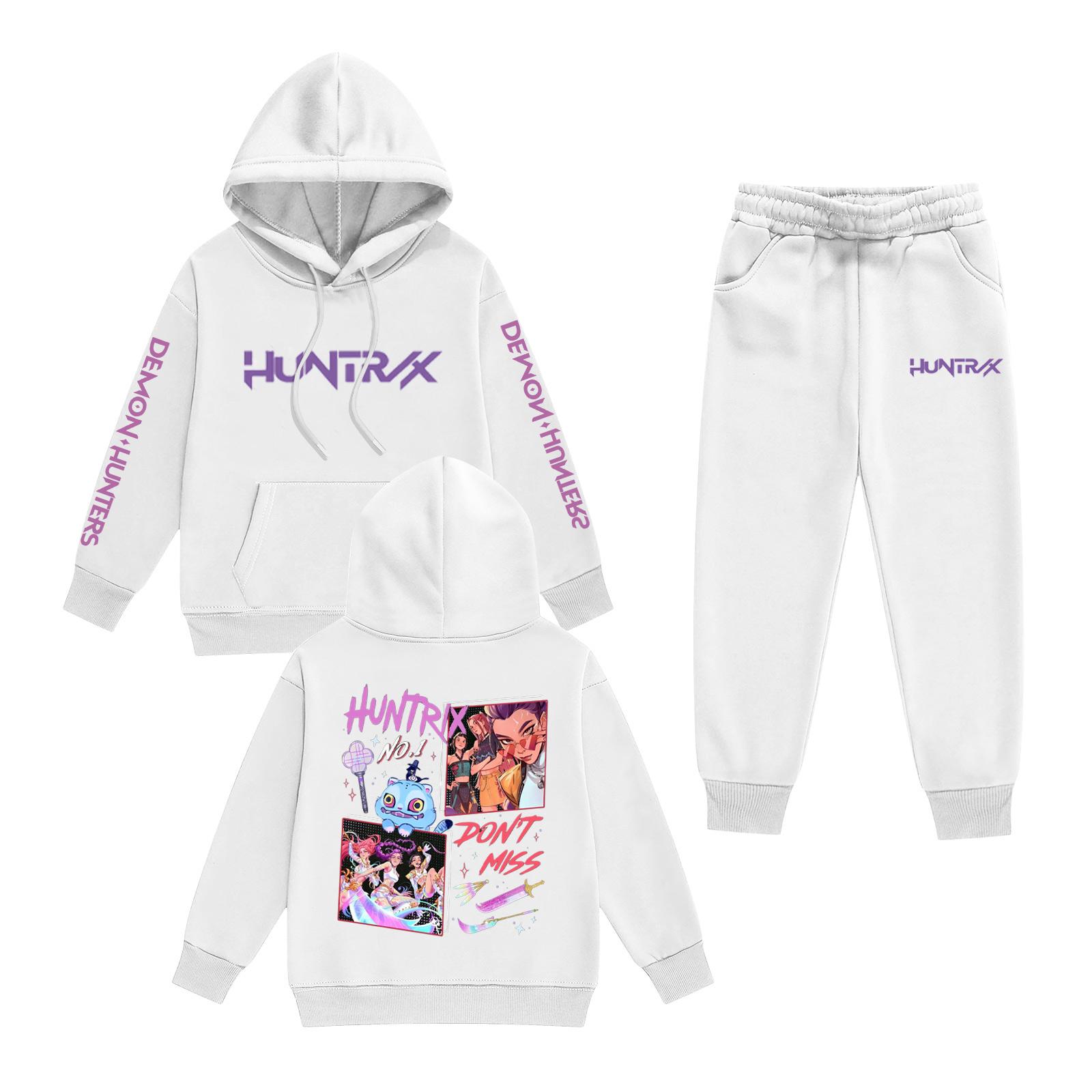 

Kids Long Sleeve Loose Pullover Letter Print Drawstring Hooded Sweatshirt Set 160