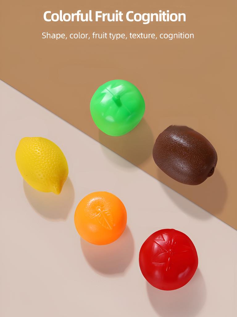 1pc Colorful Fruit Shape Puzzle Toy Interactive Early Learning Game for Youngsters, Enhances Focus, Shape Color Recognition, Safe Plastic Material