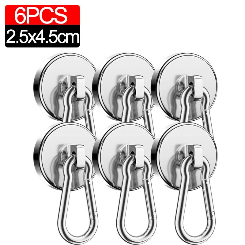 10/1pc Magnetic Carabiner Strong Neodymium Magnet Hook 360°Rotating Wall-mounted Heavy Duty Magnet Suction Cup Storage Hook Ring