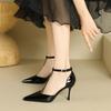 1-8 One-word with Hollow Bag Head High Heels Women's Summer New Sexy Pointed Thin Heel High Heel Sandals