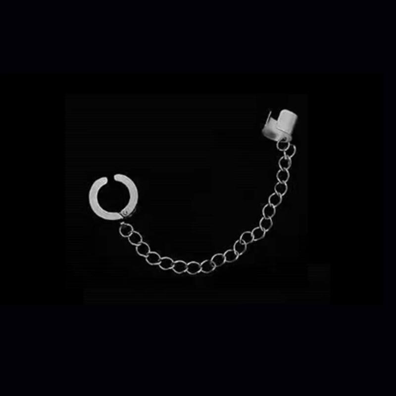 1 Pc Fashionable Punk Stainless Steel WOMEN S Chain Ear Clip