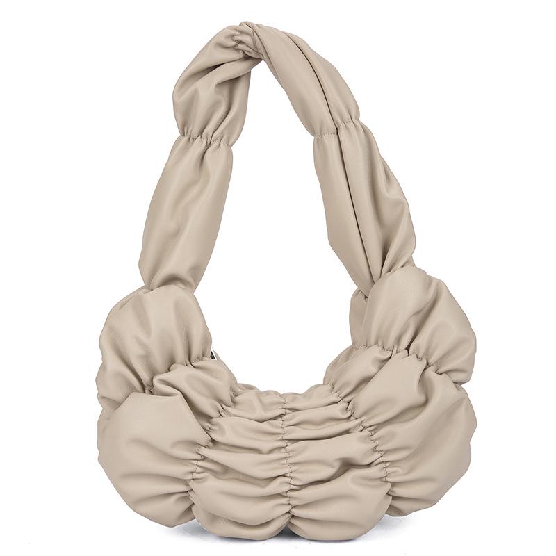 Women s Crossbody Croissant-Texture Shoulder Bag: Fashionable, Versatile, and Casual Underarm Pleated Design. белый