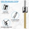 Pen Barrel Trimmer Wood Turning Kit High Speed Steel Pen Mill Trimmer Cutting Head Woodworking Mill Trimmer Cutter Set Tool