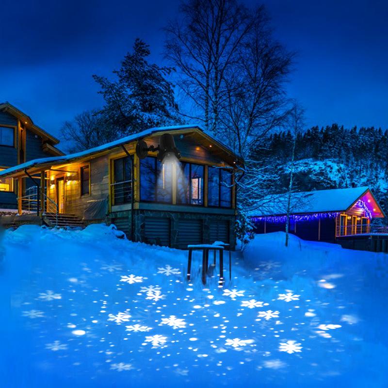 Snowflake Led Projector Light with Remote Control Outdoor Lawn Garden Christmas Stage Decoration Projection Pattern Blizzard Lamp