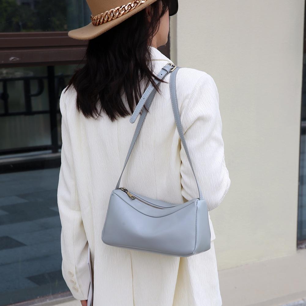 Genuine Leather Fashionable Small Square Bag Crossbody Trendy Single-shoulder Bag Large-capacity Pillow Bag