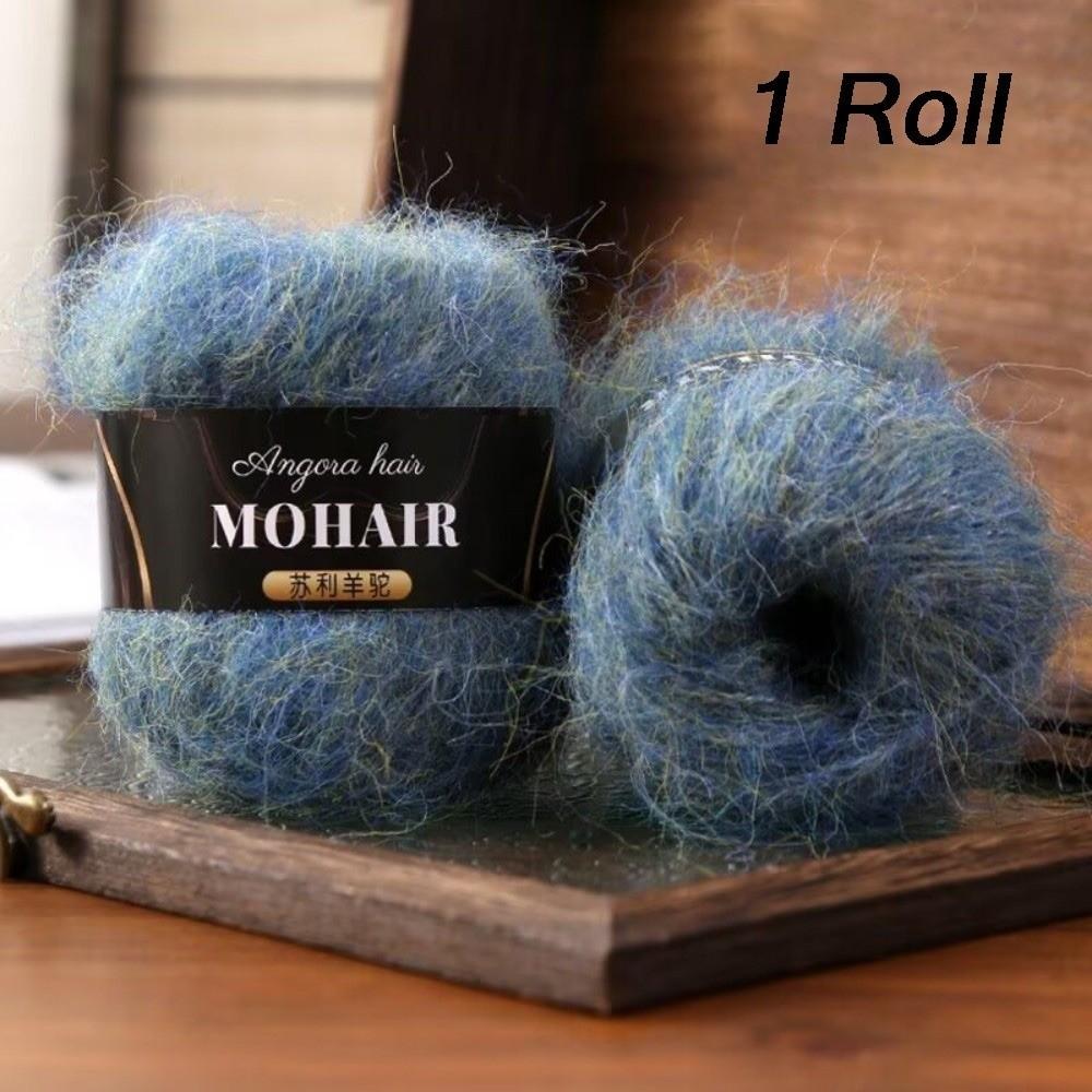 Cotton Blended Alpaca Mohair Yarn Soft Fluffy Handmade Hand-Knitted Yarn Long Haired Crochet Yarn Hand Crochet