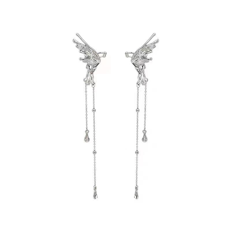 

Temperament Butterfly Tassel Earrings Women s No Earrings Earrings New Trendy Ear Bone Clips Niche Earrings