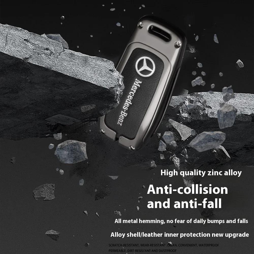 Car Sticker For Mercedes-Benz CLA CLS  GLA GLB GLC GLE GLS Car Zinc Alloy Key Case Key Bag Car Metal Key Shell Mercedes Benz Acc