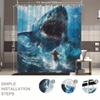 Tenda Doccia Attacco di Squalo Squalo Bianco Arte Scena Sottomarina Poliestere Tenda Bagno Con Ganci Per Decorazione Oceano Horror