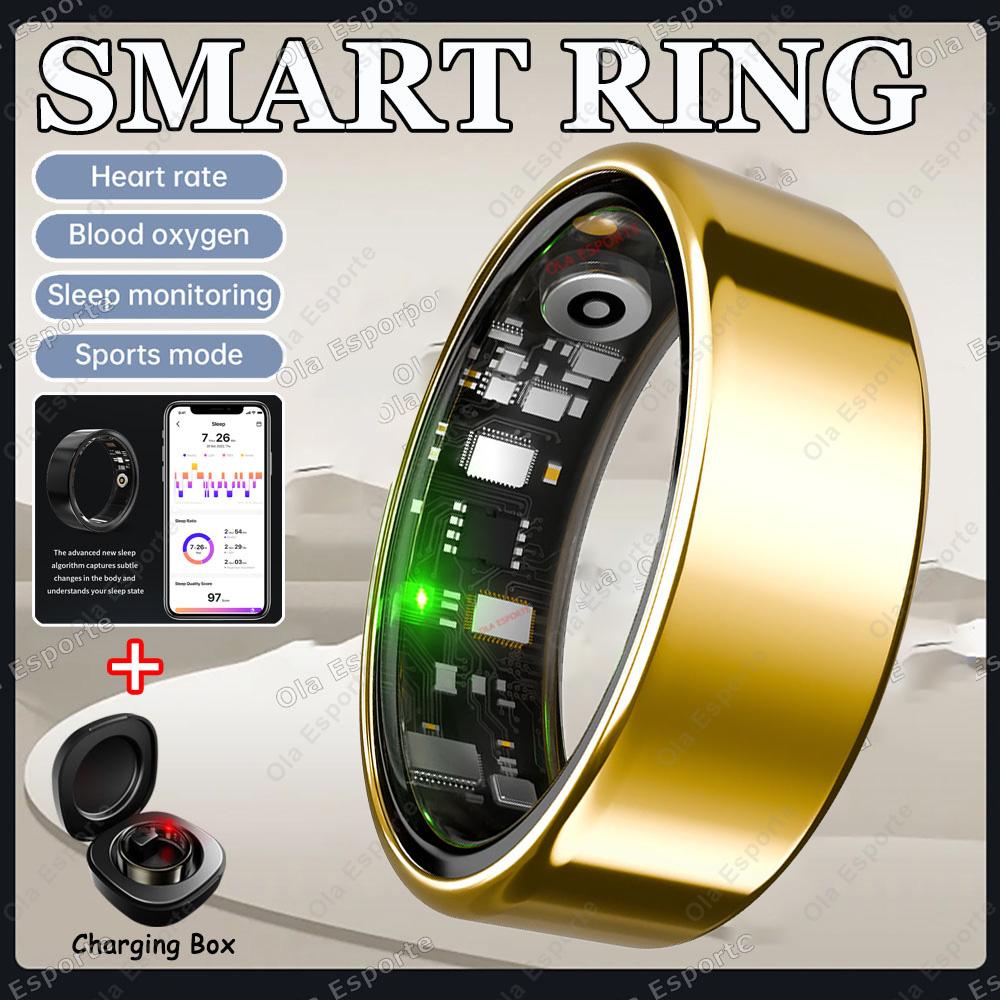 Smart Ring For Men Women IP68 Waterproof Sports Tracking Step Count Rings Heart Rate Blood Oxygen Sleep Health Monitor Smartring