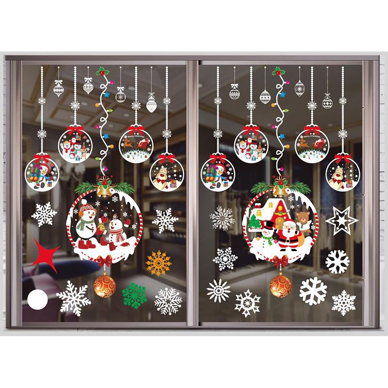 Electrostatic Christmas Window Decal Sticker No Trace Xmas Window Clings Glass Decor No Glue Residue Multi Patterns