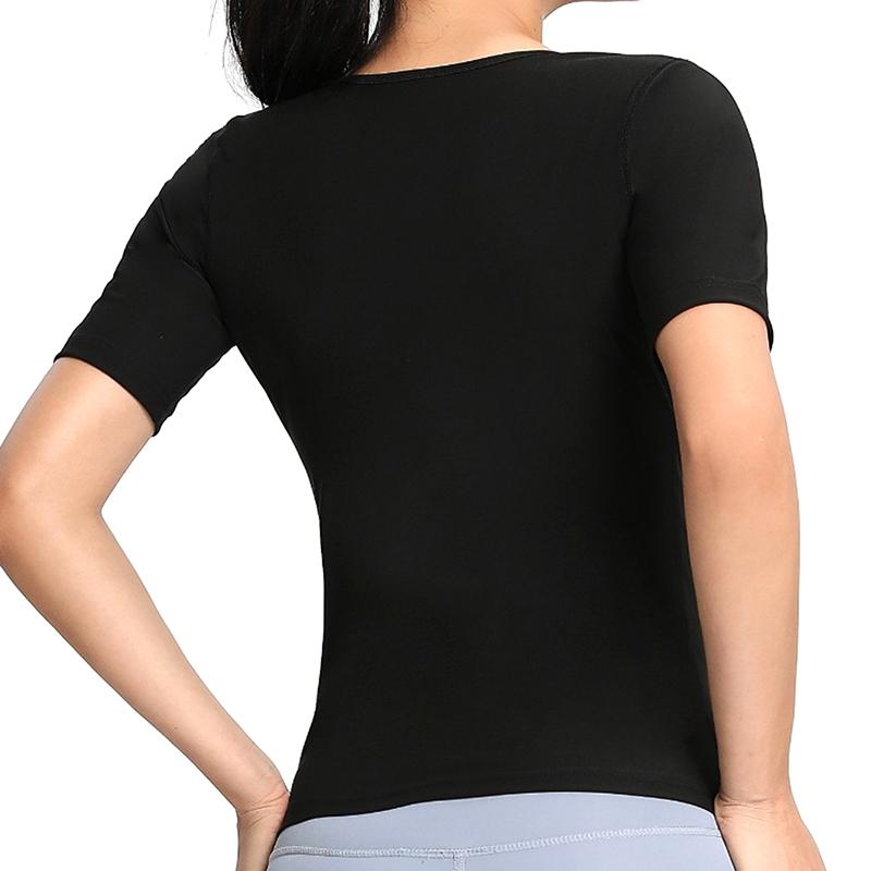 Sauna Suit For Women Sweat Body Shaper Hot Waist Trainer Short Sleeve Shirt Workout Top|Shaping Sweating Short Sleeve Bodysuit
