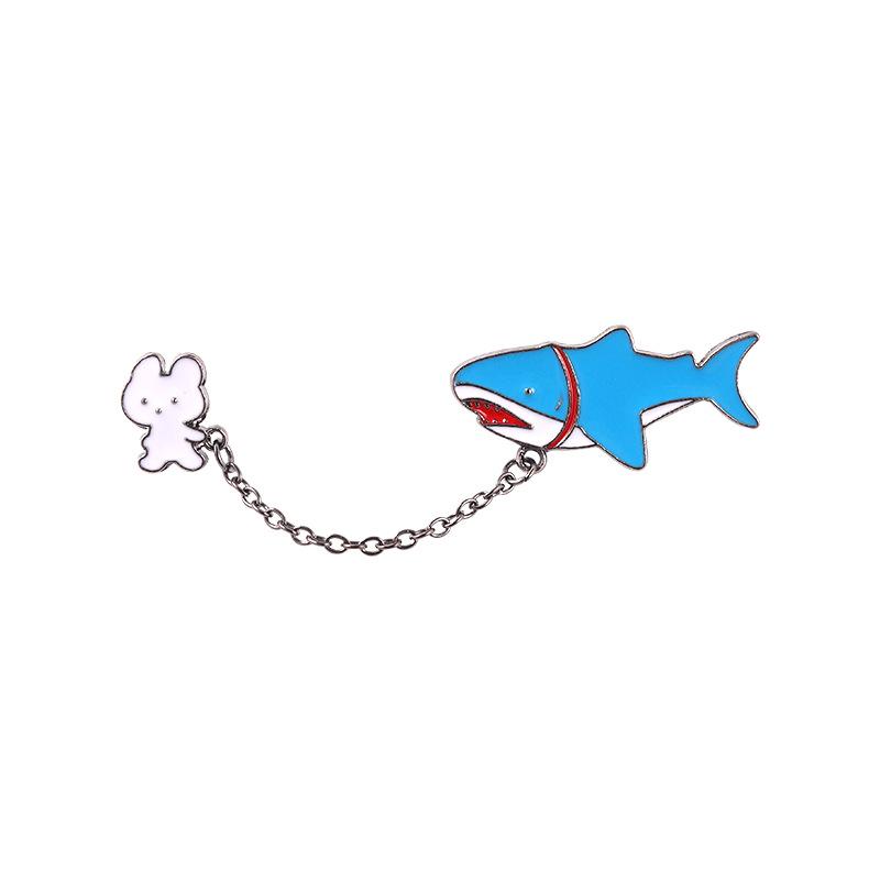 

Brooch Fashionable Alloy Pin With Dinosaur And Shark Design For Chic Wear Everyday XZ4576