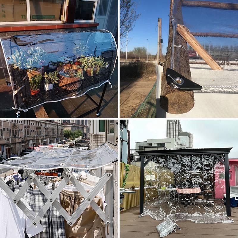 0.35/0.55MM Thickness Transparent PVC Tarpaulin Rainproof Cloth Balcony Windows Awning Tarp Pet House Waterproof Cover Tarpaulin