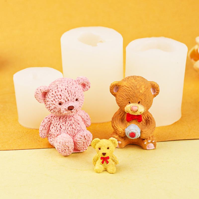 Silikonowa forma 3D w kształcie misia do aromaterapii, świec i dekoracji czekoladowych