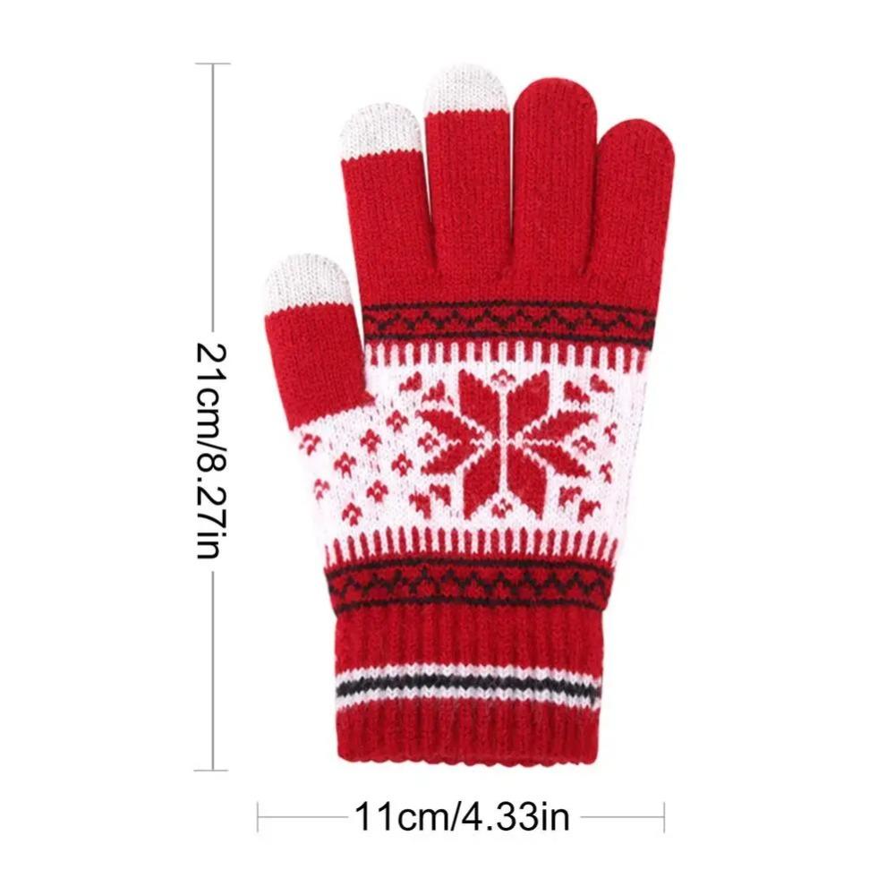 Touch Screen Winter Knitted Gloves Thickened Skiing Gloves High Quality Full Finger Mittens Winter