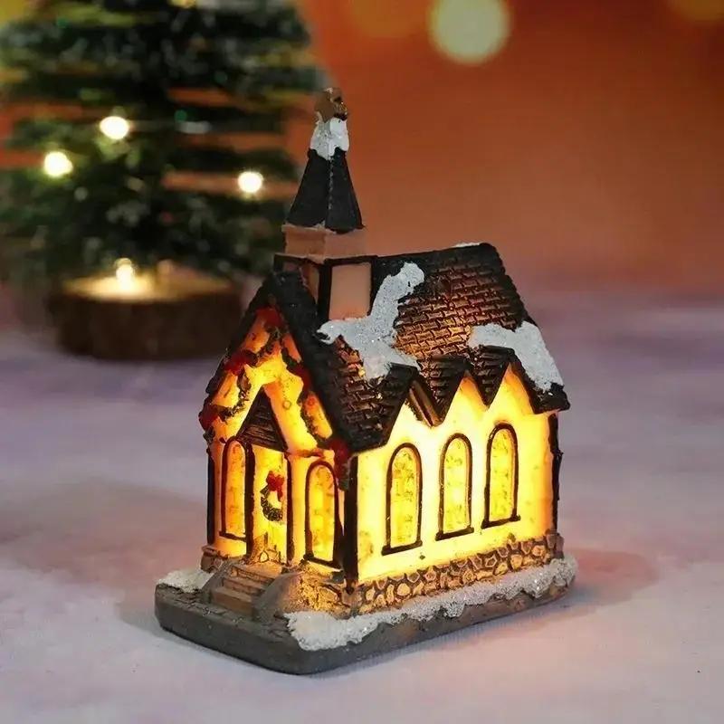 New Christmas New Christmas Decorations Resin Small House Micro Landscape Resin Small Ornaments Christmasing Gifts Room Decor
