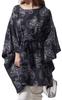 Gold Japan Paisley Embroidered Blouse Long Paisley Size Black Women's Tunic, Sleeve, Pattern, LL-5L, (u2-0036)