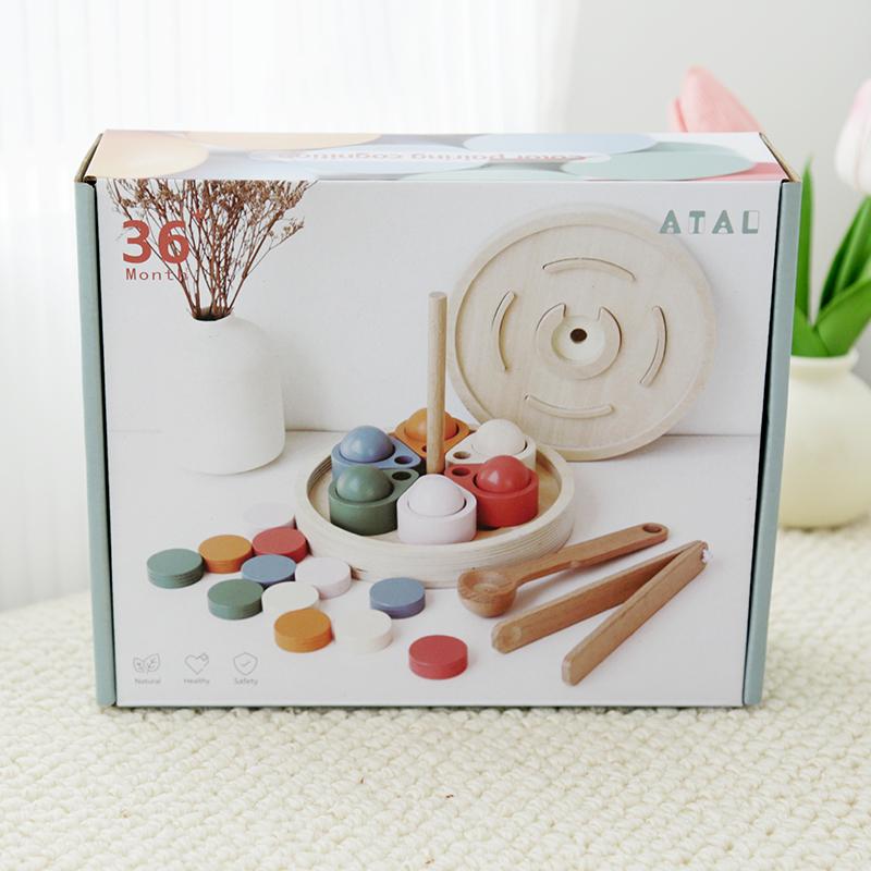 Children Parish Montessori Sensory Wooden Toys Sorting Ball Cup Coins Fine Motor Training Matching Games Early Educational Toys