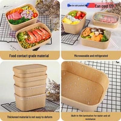 HANDUNYOU Disposable Kraft Paper Square Meal Box