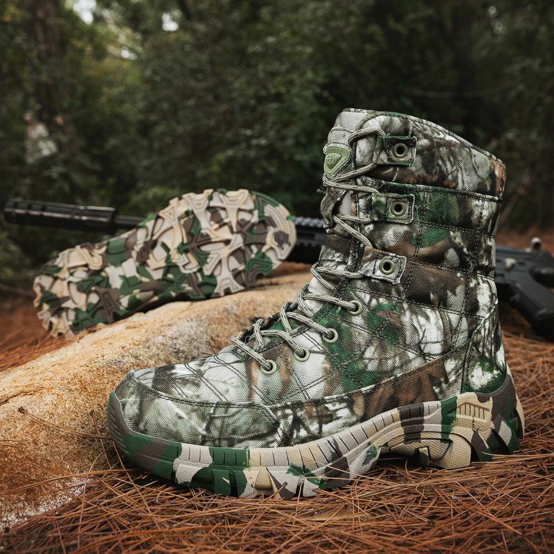 Fashion Men Boots Camouflage Shoes High Top Hiking Durable Anti-Slip Outdoor Climbing Trekking shoes