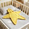 Cute Star Shape Sleeping Bag Starfish Baby Sleep Sack, Soft Knitted Full Body Swaddle Blanket with Infant Cocoon Hood for Newborn, Anti Kick Warm Bag,