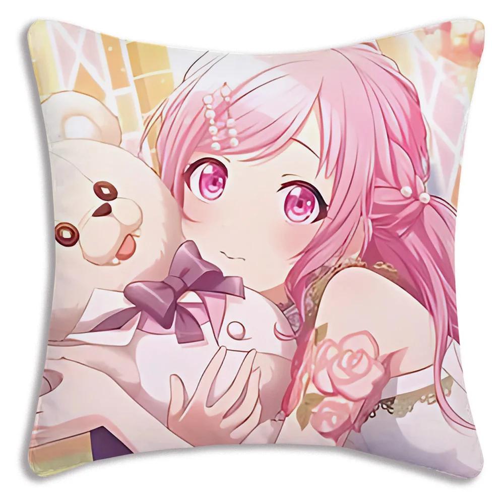 Game Manga Anime Otori Emu Chibi Pillow Covers Cartoon Sofa Decorative Home Double-sided Printing Short Plush Cute Cushion Cover