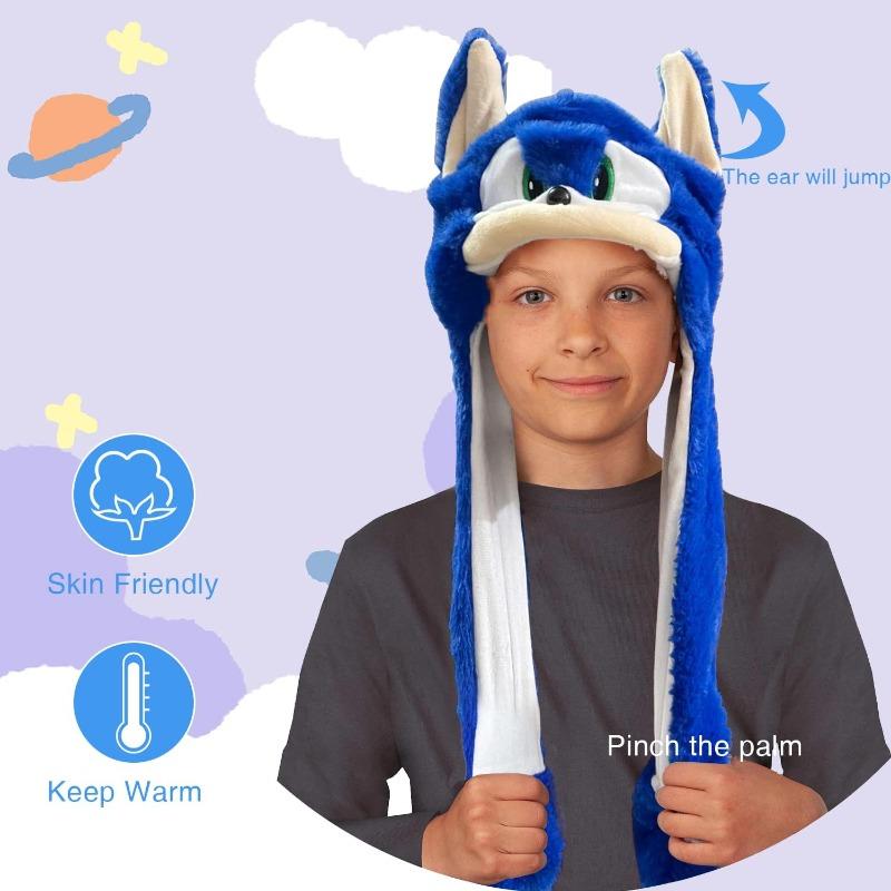 

Бонамана Соник, шляпа для косплея, мягкие плюшевые ушки, подвижная шапка, забавная шапка-бини, рождественские подарки, лучшие игрушки и мультяшные подарки