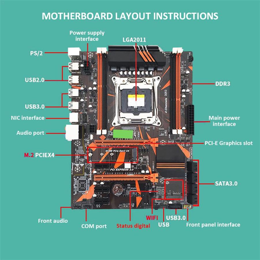 X99 D3 Four-Channel Memory Slot Cpu Support Gigabit Network Card